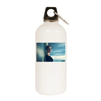 Brie Larson White Water Bottle With Carabiner