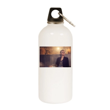 Brie Larson White Water Bottle With Carabiner