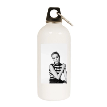 Brie Larson White Water Bottle With Carabiner