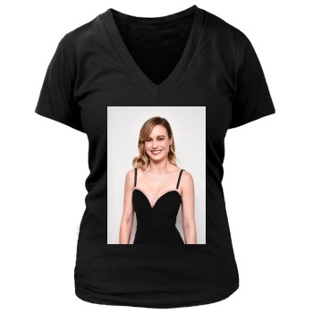 Brie Larson Women's Deep V-Neck TShirt