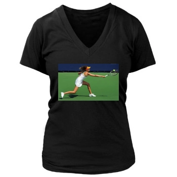 Daniela Hantuchova Women's Deep V-Neck TShirt