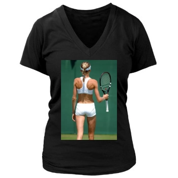 Daniela Hantuchova Women's Deep V-Neck TShirt