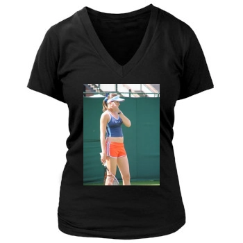 Daniela Hantuchova Women's Deep V-Neck TShirt