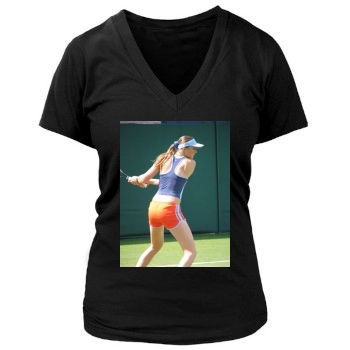 Daniela Hantuchova Women's Deep V-Neck TShirt