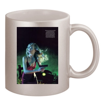 Claudia Schiffer 11oz Metallic Silver Mug