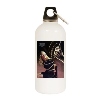 Claudia Schiffer White Water Bottle With Carabiner