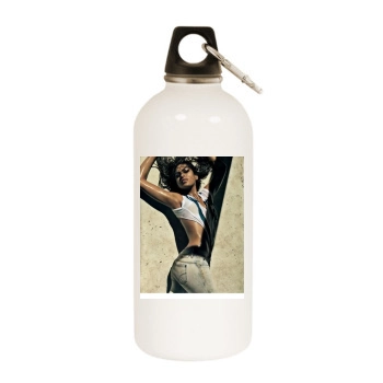 Eva Mendes White Water Bottle With Carabiner