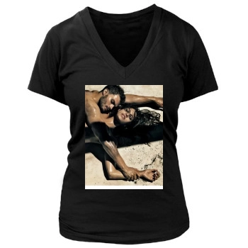 Eva Mendes Women's Deep V-Neck TShirt