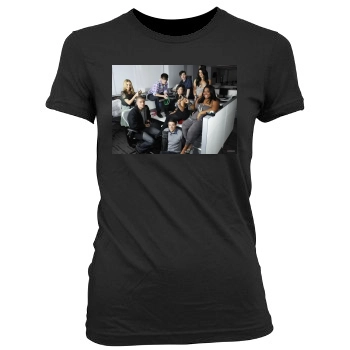 Glee Cast Women's Junior Cut Crewneck T-Shirt