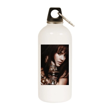 Jessica Alba White Water Bottle With Carabiner