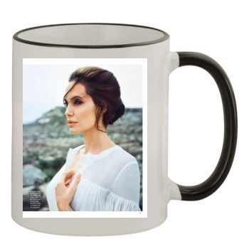 Angelina Jolie 11oz Colored Rim & Handle Mug