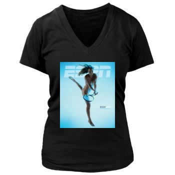 Caroline Wozniacki Women's Deep V-Neck TShirt