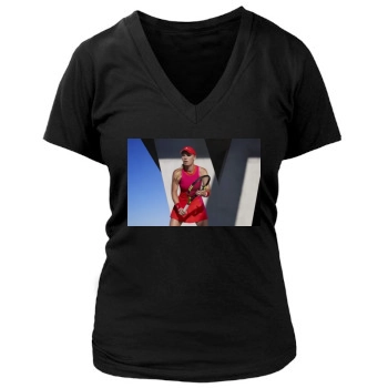 Caroline Wozniacki Women's Deep V-Neck TShirt