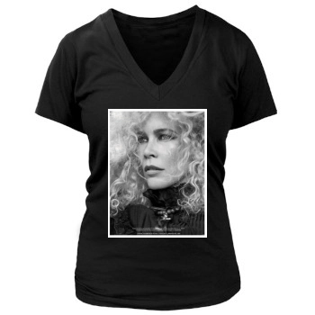 Claudia Schiffer Women's Deep V-Neck TShirt