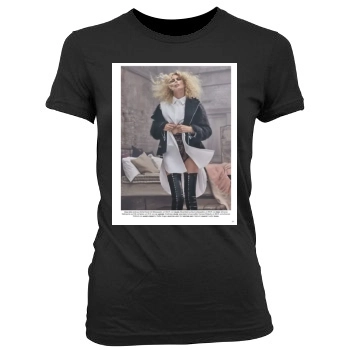 Claudia Schiffer Women's Junior Cut Crewneck T-Shirt