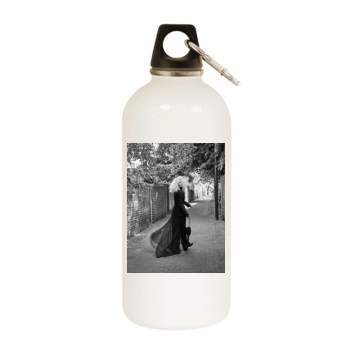 Claudia Schiffer White Water Bottle With Carabiner