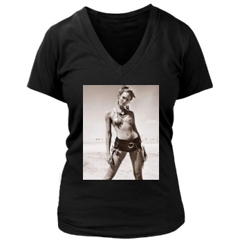 Candice Swanepoel Women's Deep V-Neck TShirt