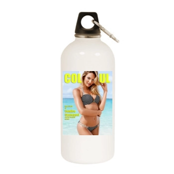 Candice Swanepoel White Water Bottle With Carabiner