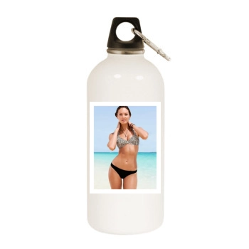 Candice Swanepoel White Water Bottle With Carabiner