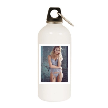 Candice Swanepoel White Water Bottle With Carabiner