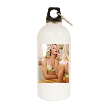 Candice Swanepoel White Water Bottle With Carabiner