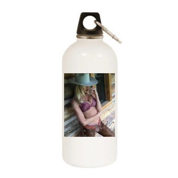 Candice Swanepoel White Water Bottle With Carabiner