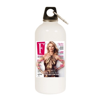 Charlize Theron White Water Bottle With Carabiner