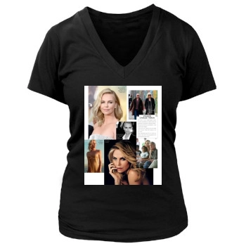 Charlize Theron Women's Deep V-Neck TShirt