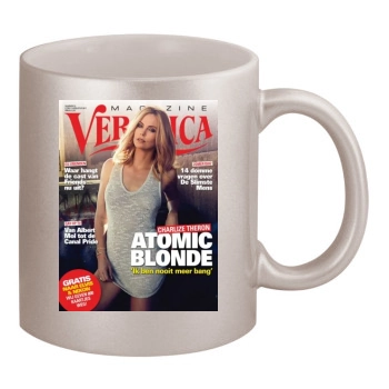 Charlize Theron 11oz Metallic Silver Mug