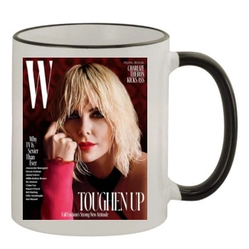 Charlize Theron 11oz Colored Rim & Handle Mug