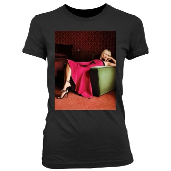 Charlize Theron Women's Junior Cut Crewneck T-Shirt