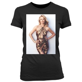 Charlize Theron Women's Junior Cut Crewneck T-Shirt