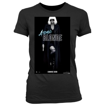 Charlize Theron Women's Junior Cut Crewneck T-Shirt