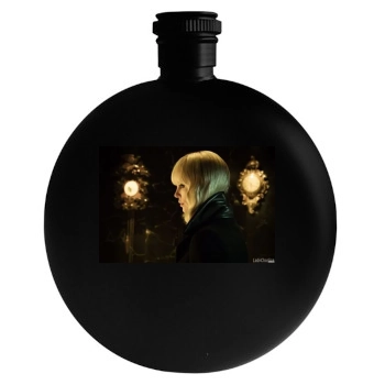 Charlize Theron Round Flask