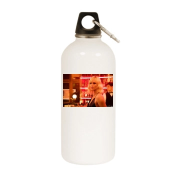 Charlize Theron White Water Bottle With Carabiner