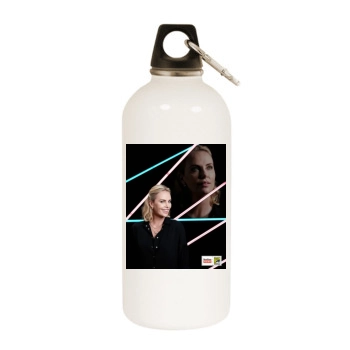 Charlize Theron White Water Bottle With Carabiner