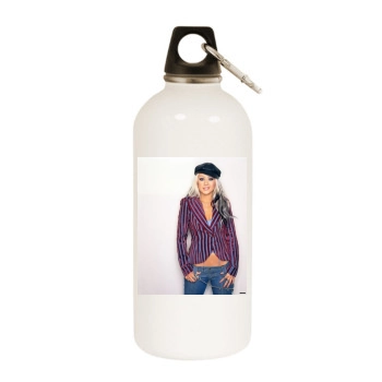 Christina Aguilera White Water Bottle With Carabiner