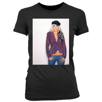 Christina Aguilera Women's Junior Cut Crewneck T-Shirt