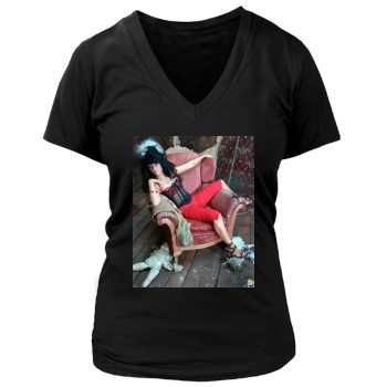 Christina Aguilera Women's Deep V-Neck TShirt