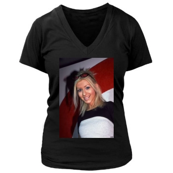 Christina Aguilera Women's Deep V-Neck TShirt