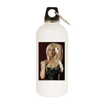 Christina Aguilera White Water Bottle With Carabiner