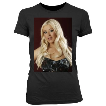 Christina Aguilera Women's Junior Cut Crewneck T-Shirt