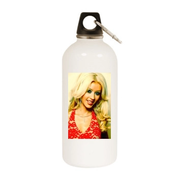 Christina Aguilera White Water Bottle With Carabiner