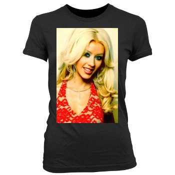 Christina Aguilera Women's Junior Cut Crewneck T-Shirt