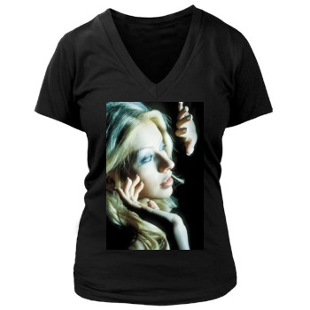 Christina Aguilera Women's Deep V-Neck TShirt