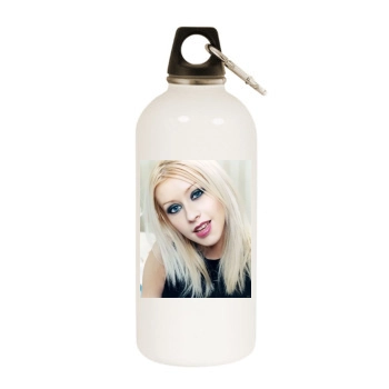 Christina Aguilera White Water Bottle With Carabiner