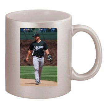 Florida Marlins 11oz Metallic Silver Mug