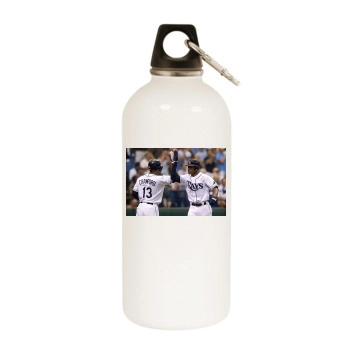 Tampa Bay Rays White Water Bottle With Carabiner