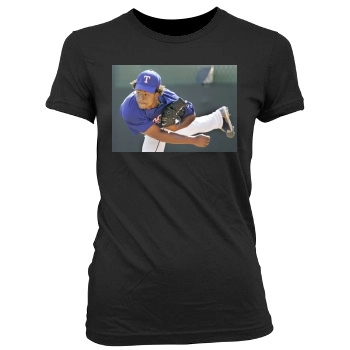 Texas Rangers Women's Junior Cut Crewneck T-Shirt