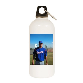 Texas Rangers White Water Bottle With Carabiner